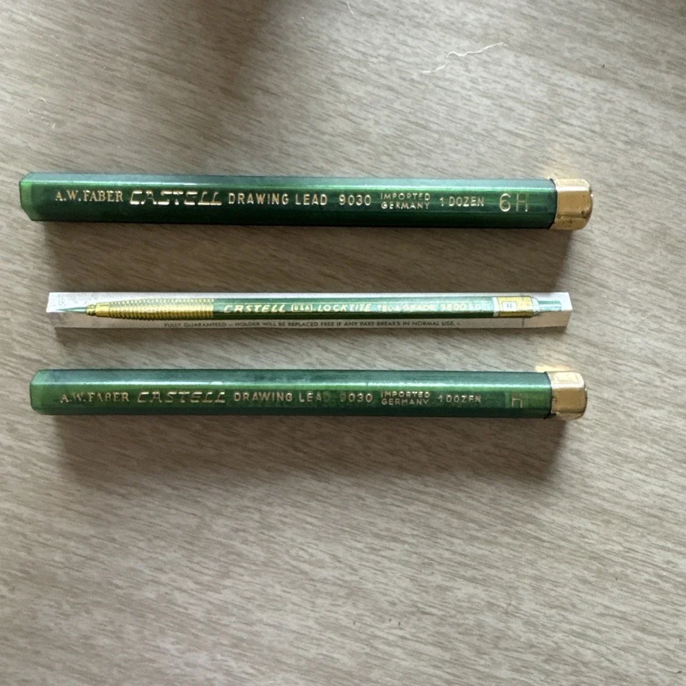 Vintage A.W. Faber Castell Drawing Lead Pencil Refill #9030 6H H 23 Leads